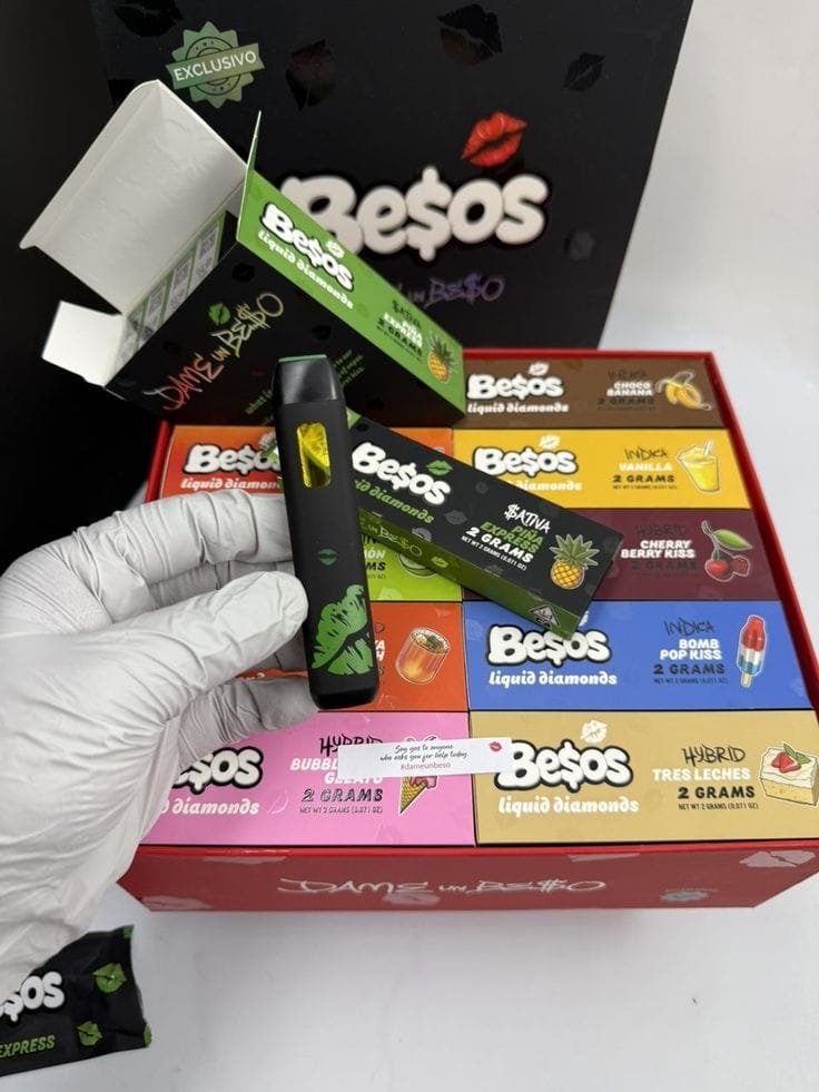 The Besos 2g Disposable Vape (often stylized as BE$OS) is a premium, high-potency cannabis concentrate device designed for users seeking a combination of convenience, modern aesthetics, and superior performance. Unlike standard nicotine-based disposables, Besos 2g disposable vape focuses on the cannabis market, specifically utilizing Liquid Diamond technology. This process involves using fresh frozen flower to create a concentrate that preserves a high terpene profile, resulting in a more authentic and flavorful experience compared to traditional distillates.